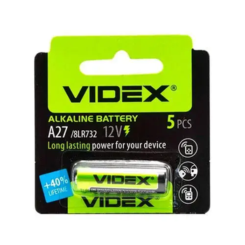 Батарейка алкалайнова Videx A27, 12V, 0.1A, 26 mAh