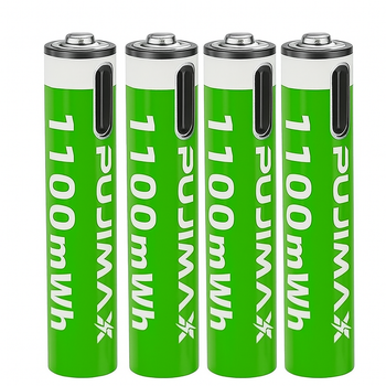 Акумуляторні батареї PUJIMAX 1.5V формату AAA 1100 mWh (4шт+кабель+коробка)