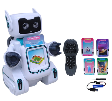 Робот на радиоуправлении с функцией картридера Говорящие карточки WToys Украинское озвучивание