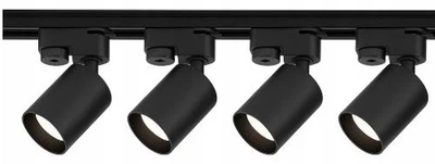Стельовий світильник Bergs  GU10 (511T1-100-4GU10 Black) 4 шт + Шина 511T-TR-100 Black 100 см трековий комплект