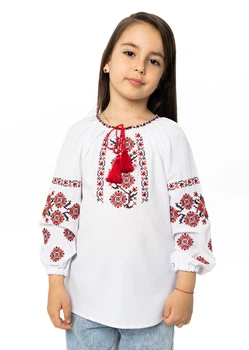 Вишиванка для дівчинки Устина Folk Moda 134 Білий (ustina-280211178)