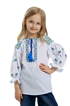 Дитяча вишиванка для дівчинки Веселка Folk Moda 116 Білий (veselka-285911167)