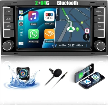 Штатная автомагнитола CAMECHO для VW Touareg Transporter TS Multivan / 7" / Сенсорная / 2/64Гб / Android 13 / Apple CarPlay / Android Auto / Bluetooth / WI-FI / GPS / USB Б/В