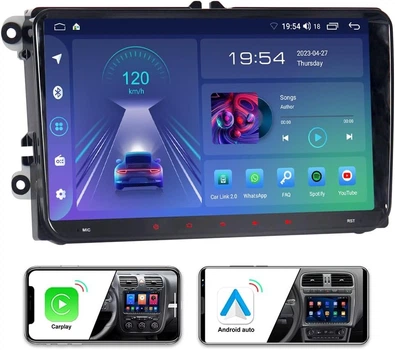 Штатная автомагнитола JUNHUA для VW Passat B6 Golf V VI 5 6 Polo cc Tiguan EOS Scirocco / 9" / Сенсорная / 2/32Гб / Android 12 / Apple CarPlay / Android Auto / Bluetooth / WI-FI / USB Б/В