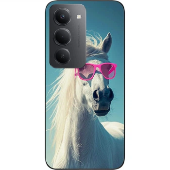 Силиконовый чехол SMTT для Xiaomi Redmi 15 Лошадь в розовых очках