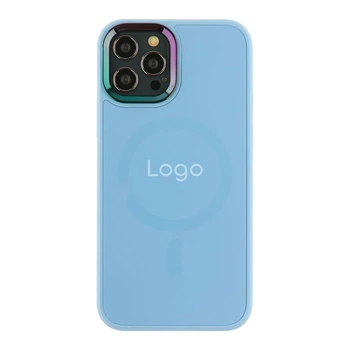Чохол AG-Glass Chrome Camera with Magsafe для iPhone 12 Pro Max Колір Blue