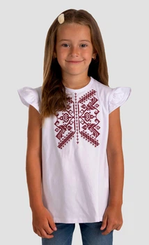 Дитяча футболка-вишиванка для дівчинки Folk Moda 116 Білий (6016-286211167)