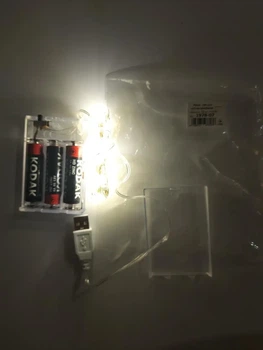 Новогодняя гирлянда НА БАТАРЕЙКАХ 100 LED 10м теплый белый