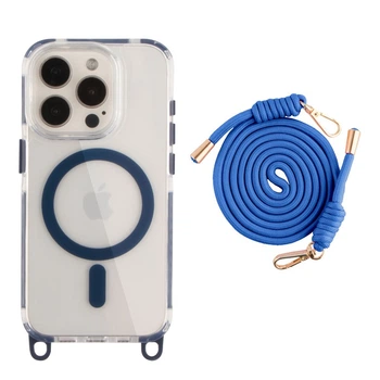 Чохол TPU+PC LanyardCase with MagSafe для iPhone 15 Pro Колір Indigo Blue