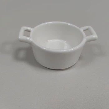 Салатник-миска с ручками фарфоровый "Белый дом" 9,5 х 7 х 3,5 см Olens 102-1118