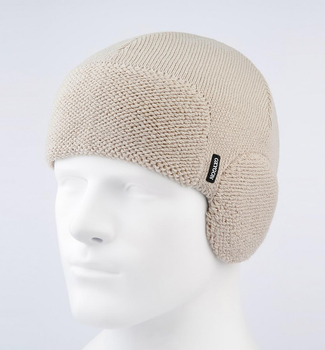 Шапка чоловіча з пряжі з навушниками HELM One Size (56-60) Бежевий