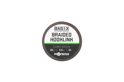 Поводковый материал Korda Basix Braided Hooklink Camo Green 25lb 10м (KBX013)