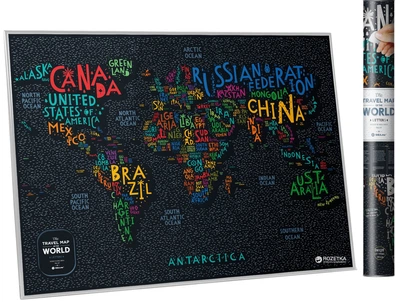 Скретч-карта мира 1DEA.me Travel Map LETTERS World (LW)