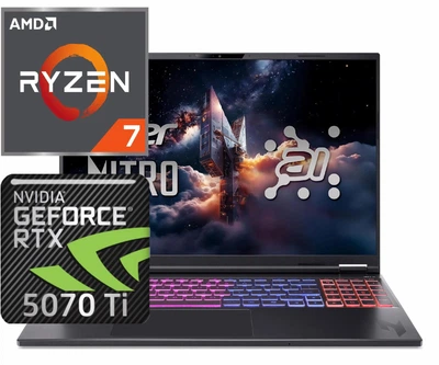 Ноутбук (2025) ігровий Acer Nitro 16S AI Ryzen AI 7-350/ 128GB / 2TB+2TB/ RTX5070Ti / 16" 180Hz