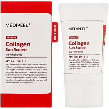 Солнцезащитный крем для сужения пор с коллагеном и пептидами Medi-Peel Red Lacto Peptide Collagen Pore Lifting Sun Cream SPF 50+ 50 мл (8809941823189)