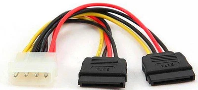 Кабель питания Cablexpert Molex to 2 x SATA power 0.3 м