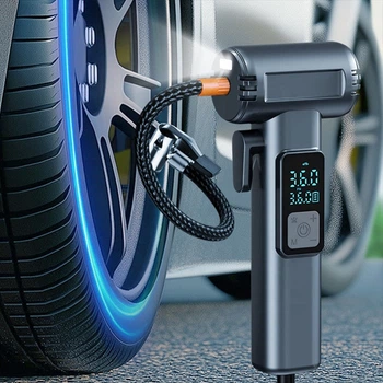 Компрессор SW-201B для авто с Powerbank и LED экраном со встроенным аккумулятором