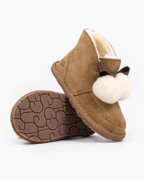 УГГ Жіночі Рижі Чоботи Замшаз Бумбоном Ugg Australia Chestnut Suede (32/33, коричневый)