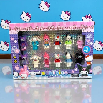 Детские фигурки конструктор Hello Kitty, набор фигурок лего котики 12 шт