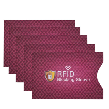 Визитница 5 штук RFID чехол для кредитных банковских карт с защитой от сканирования Красный