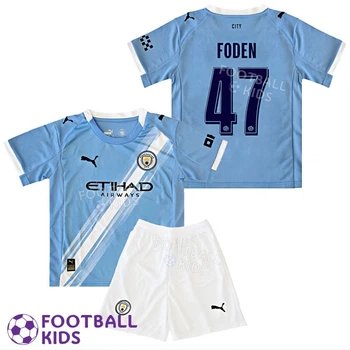 Детская футбольная форма FODEN 47 Манчестер Сити 2025-2026 Home 135-145 см (set4413-129185-4)