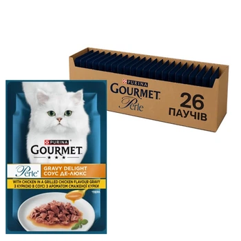 Влажный корм для кошек Purina Gourmet Perle мини-филе с курицей в соусе 26х85 г