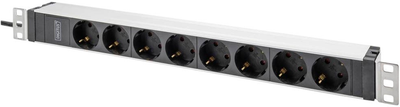 Мережевий фільтр Digitus 19" 1U 8x розеток Black (DN-95428)