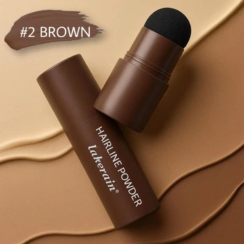 Пудра для волос в стике Lakerain Hairline Powder Brown 2, коричневая, водостойкая, для маскировки залысин и тонирования бровей (118895287)
