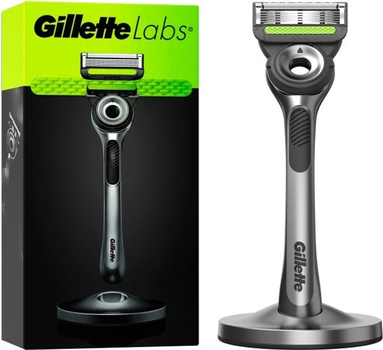 Станок Gillette Labs із миючим елементом 5 лез з 1 змінним картриджем і магнітною док-станцією Silver