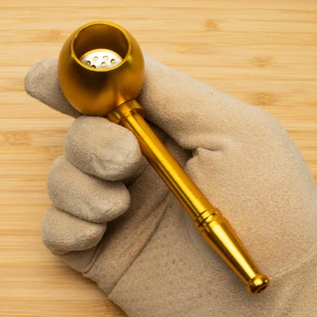 Трубка для курения Козацкая с большой чашей из толстого алюминия Gold