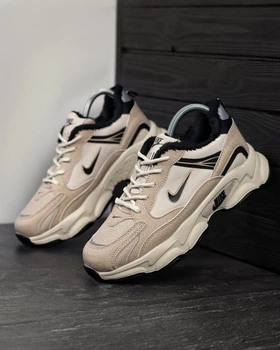 Мужские кроссовки зимние Winter New Beige Edition бежевые 42