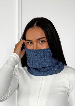Жіночий зимовий бафф снуд в’язаний Classic Knit INNOE 950642-1 Блакитний