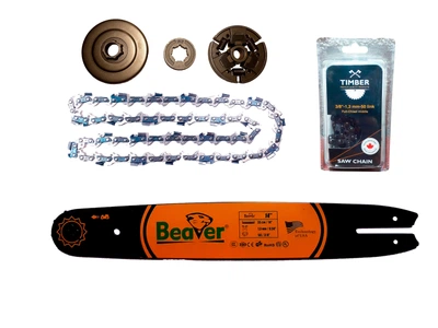 Шина BEAVER та ланцюг Timber + тарелка + звезда + сцепление для бензопилы ST 180. Полный комплект