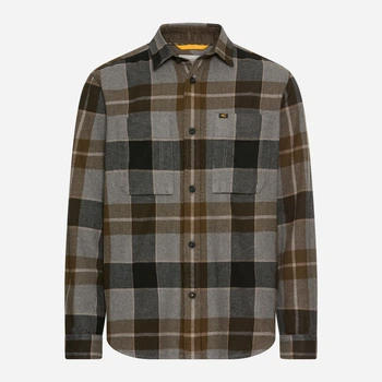 Рубашка хлопковая мужская Camel Active Longsleeve Shirt 409147-6S47-88 L Серая с хаки (4063366113049)