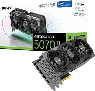 Відеокарта PNY GeForce RTX 5070 Ti 16GB Overclocked Triple Fan (VCG5070T16TFXPB1-O)