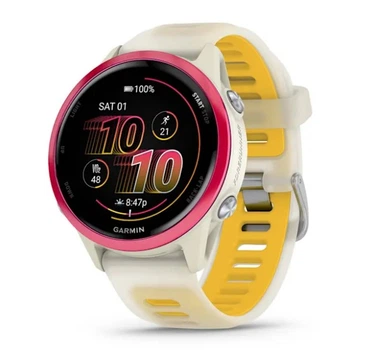 Смарт-годинник GARMIN Forerunner 570 42mm Raspberry Aluminum with Translucent Bone/Mango Band (010-02970-02/42)