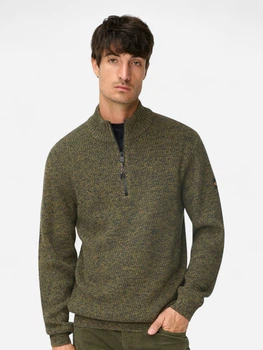 Свитер теплый на молнии мужской Camel Active knitted Troyer 409530-6K06-37 3XL Хаки (4063366119478)