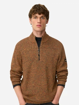Светр теплий на блискавці чоловічий Camel Active knitted Troyer 409530-6K06-55 XL Коричневий (4063366119553)