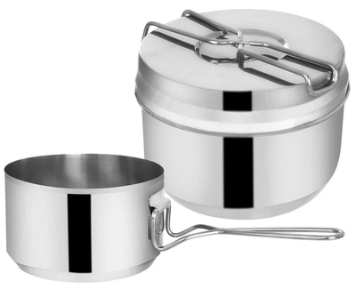 Zestaw naczyń turystycznych Orion stalowy Srebrny 3 elementy (8592381111786)
