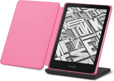 Електронна книга Amazon Kindle Paperwhite Signature Edition 32GB 12th Generation, з зарядною станцією та чохлом, екран 7' (Raspberry)