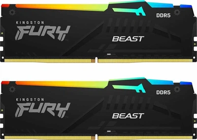 Модуль памяти Kingston Fury DDR5 32GB (2x16) 5200MHz Beast RGB (KF552C40BBAK2-32)