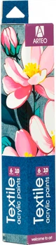 Набор акриловых красок для росписи тканей Arteo Flowers 6 шт x 10 мл (4823098545033)