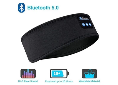 Пов'язка на голову з Bluetooth навушниками зручна гарнітура для спорту сну та відпочинку. Чорна