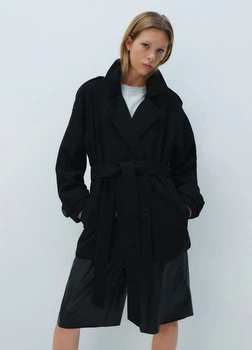 Укорочене пальто H&M 1228994002c42 XS чорне (100001014)
