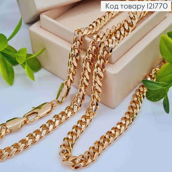 Цепочка ПАНЦИРНОЕ плетение, ширина 6мм, длина 55см, Xuping 18K