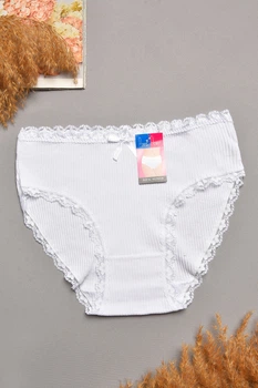 Трусы женские полубатальные белого цвета HANA размер 46-48 (207879)