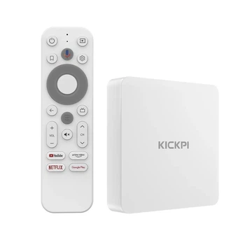 Сертифікована смарт ТВ приставка Kickpi KP1 TV, 2/32 ГБ, Android TV 12, Amlogic S905Y4, 4 ядра, Wi-Fi 5, 4K HDR10+, Bluetooth-пульт з мікрофоном (NX817547226)