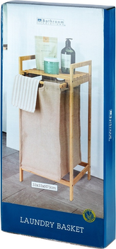 Кошик для білизни Bathroom Solutions бамбуковий Бежевий 33 x 33 x 73 см 44 л (8721037156844)