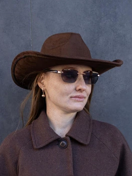 Шляпа ковбойка замшевая D.Hats цвет коричневый