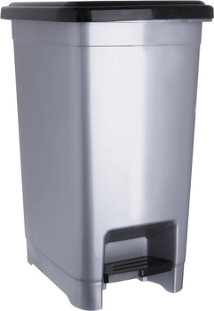Kosz na śmieci Orion plastikowy z pedałem 15 l Szary (8694064010956)